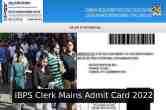 IBPS Clerk Mains Exam Admit Card 2022