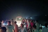 Tractor trolley overturned