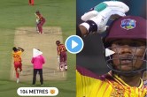 Rovman Powell hits 104m six Akeal Hosein reaction viral