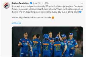 sachin Tweet on Arjun Tendulkar
