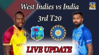 West Indies vs India 3rd T20I Live Update