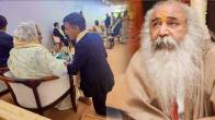 Acharya Pramod Mocks Udhayanidhi With Sunak-Hasina Picture