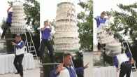319 wine glasses on head