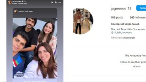 Sara Tendulkar Instagram Story (Left), Shubman Gill Insta Friend 