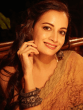 Dia Mirza latest saree look in desert sand colour