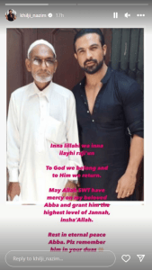 Mohammad Nazim Khilji Father Passes Away