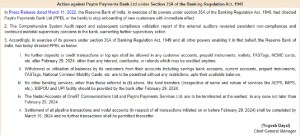RBI Order Paytm Bank