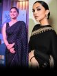 Alia dipika black saree look