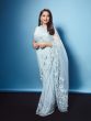 Madhuri dixit shares photos in light blue saree see photos