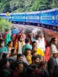 Train reaching their destination platform