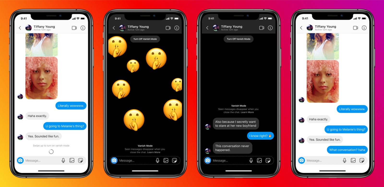 Vanish Mode on Instagram