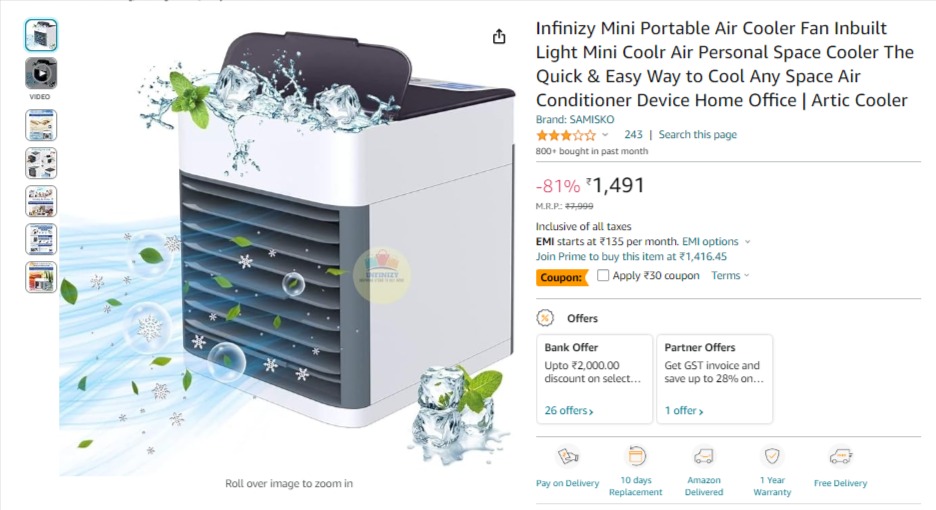 Best Mini Cooler Under 2000 in India