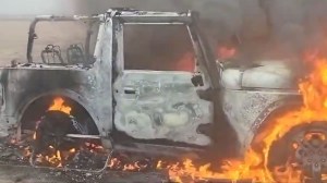 Mahindra Thar catches Fire