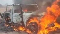 Mahindra Thar catches Fire