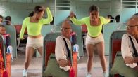 Girl dance in train
