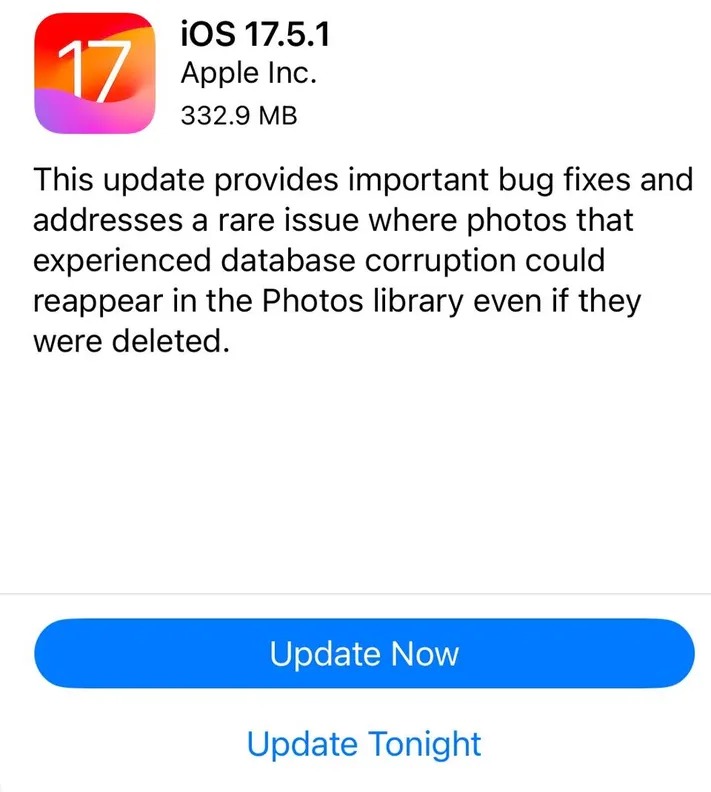 Apple iOS New Update