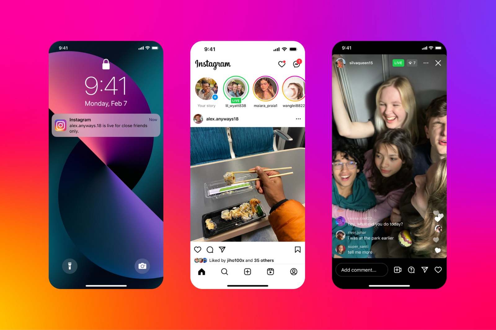 Instagram Close Friends on Live