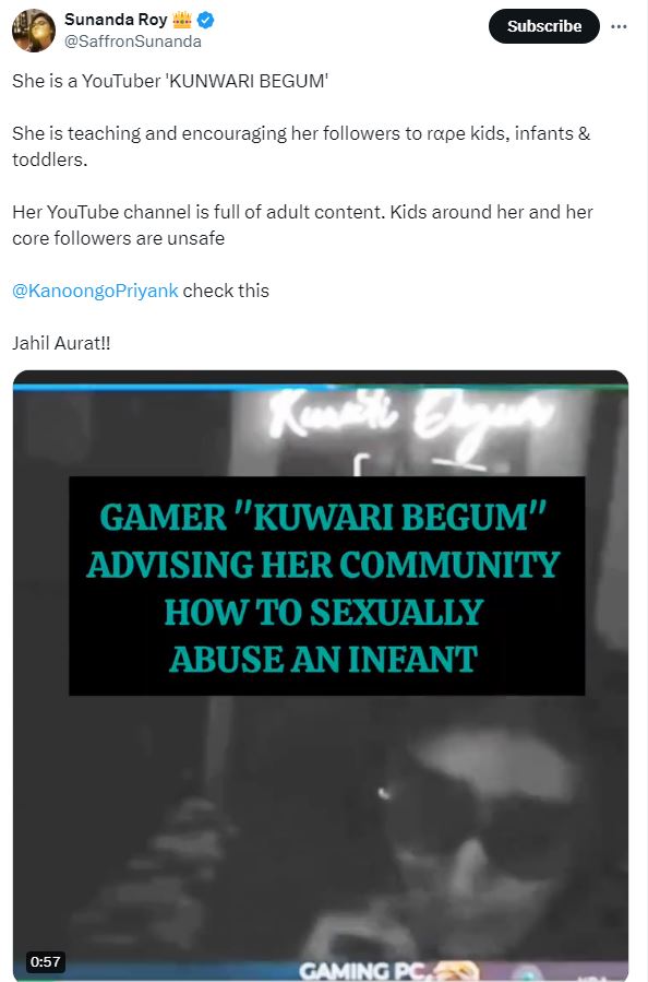YouTuber Kuwari Begum Arrested
