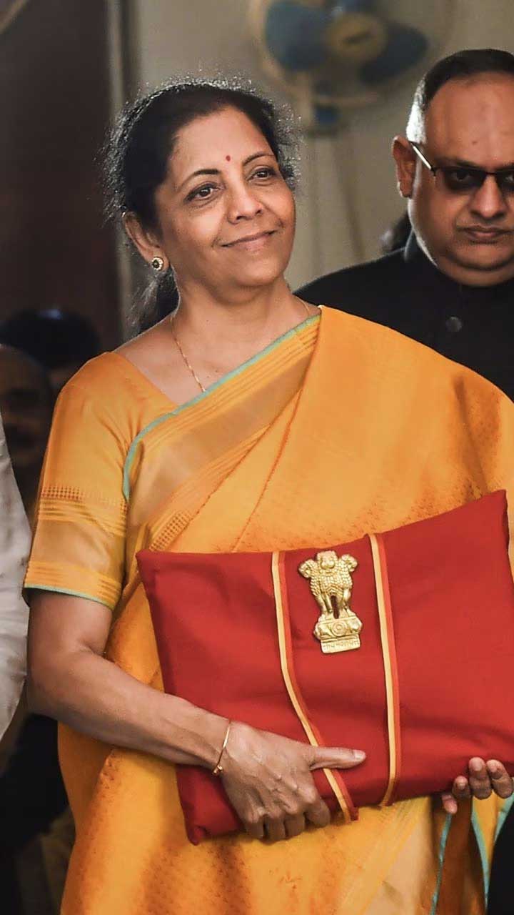 Union Budget 2020 FM Nirmala Yellow Color Saree Look