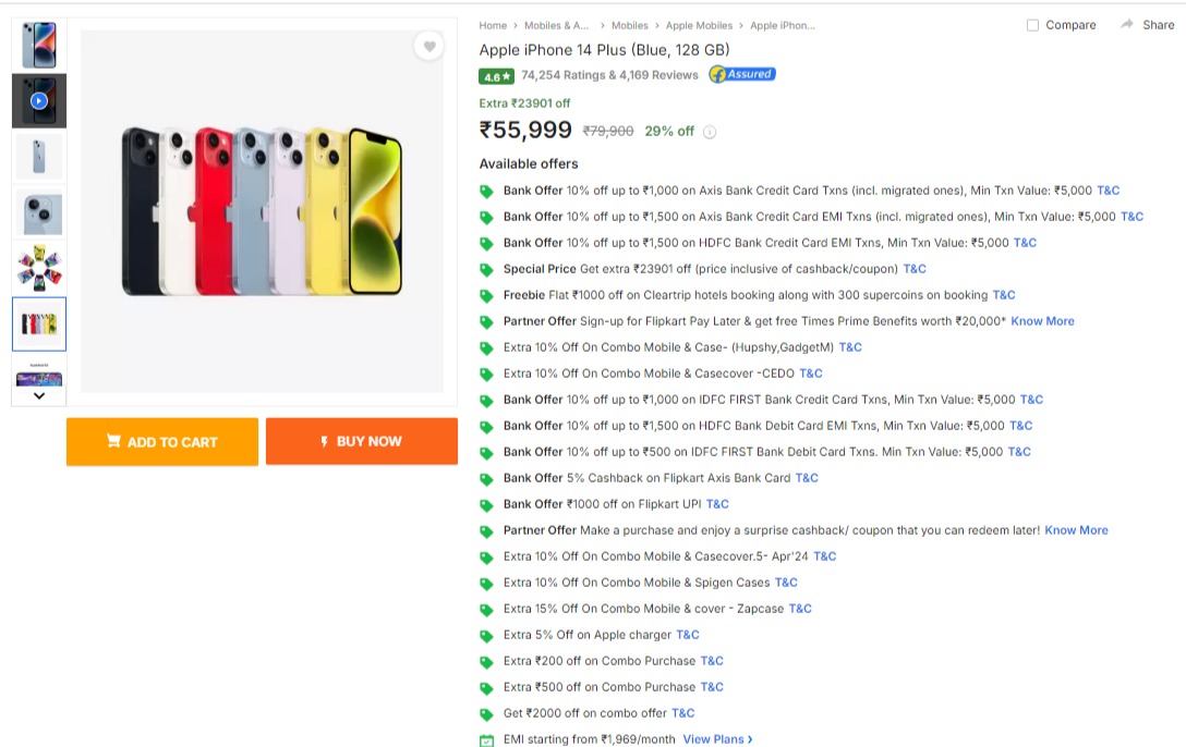 Flipkart iPhone 14 Plus