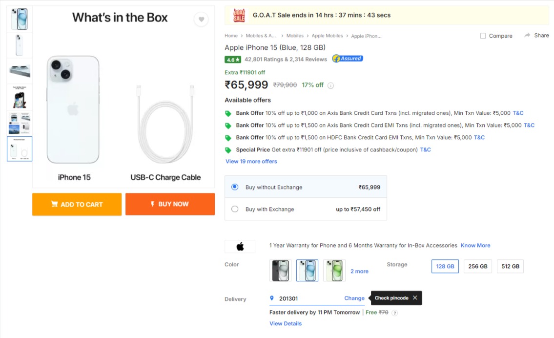 Flipkart Goat Sale Discount on Smartphones