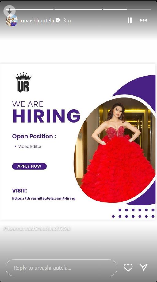 Urvashi Rautela Hiring