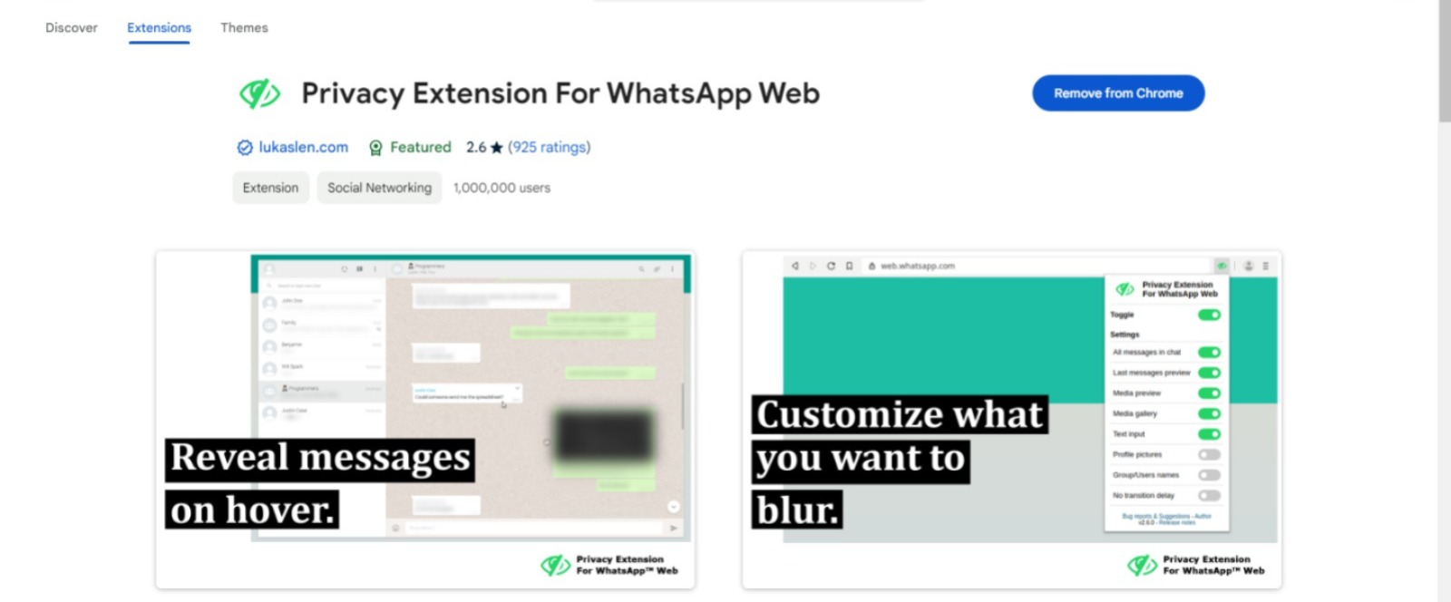 WhatsApp Privacy Extension