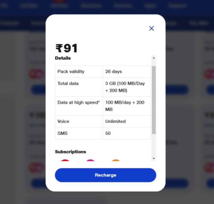 Reliance Jio Recharge Plan