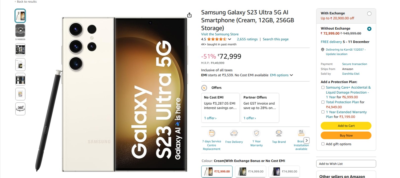 Samsung Galaxy S23 Ultra Discount Offer: