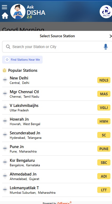 IRCTC AskDisha 2.0