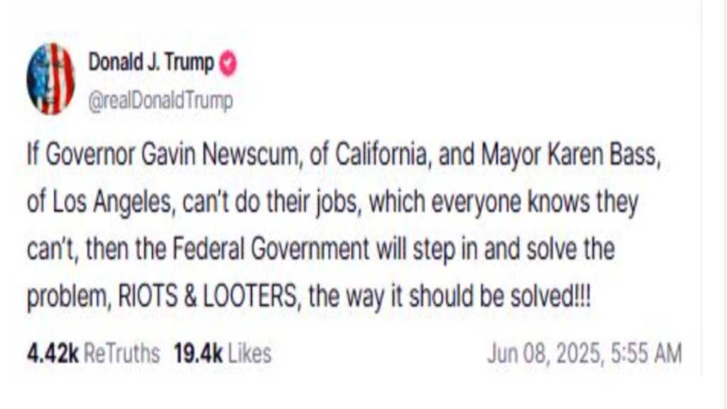 Donald Trump on Los Angeles Protest