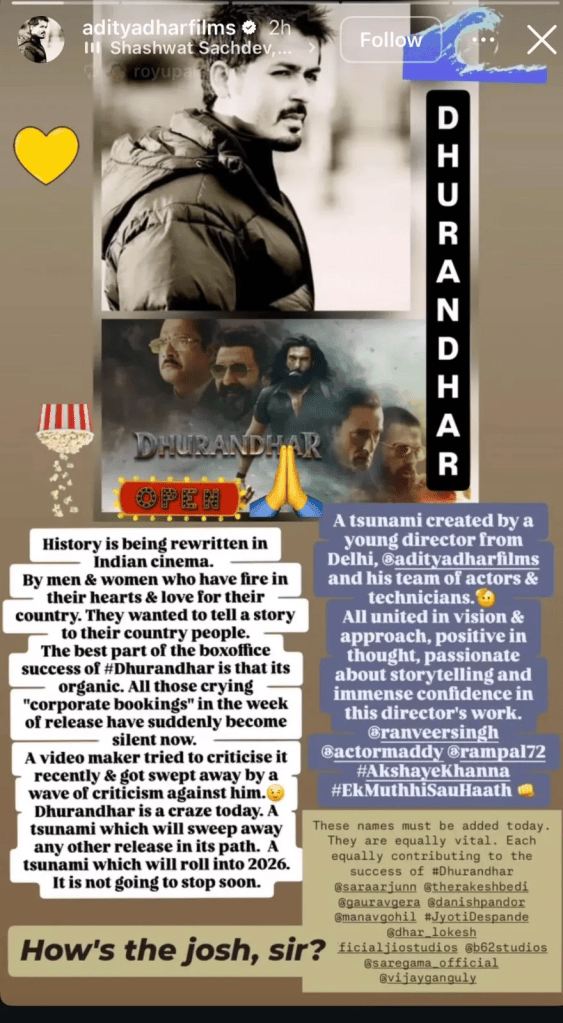 Aditya dhar Post