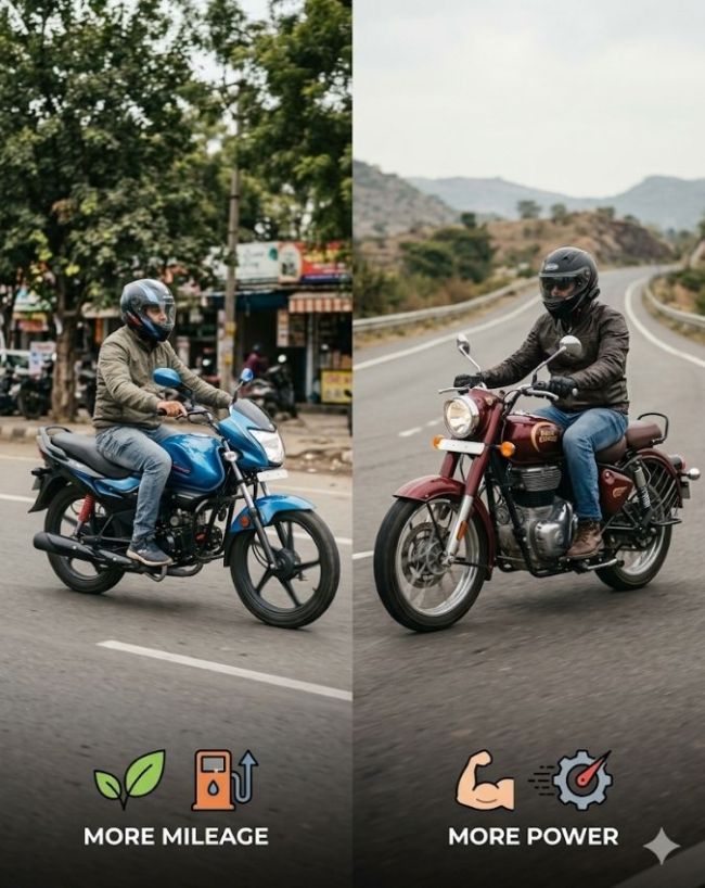 ज्यादा CC vs ज्यादा माइलेज क्या चुनें?