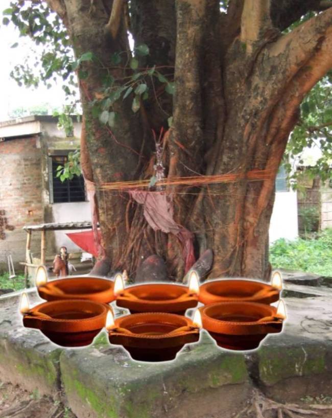 पीपल के नीचे दीप दान