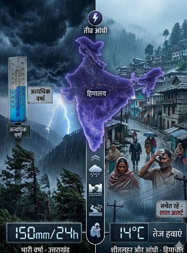 पूर्वोत्तर व दक्षिणी राज्यों में चेतावनी