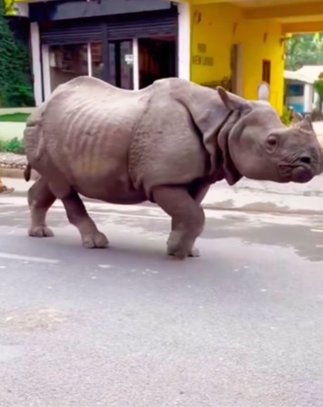 सौराहा की सड़कों पर जानवर