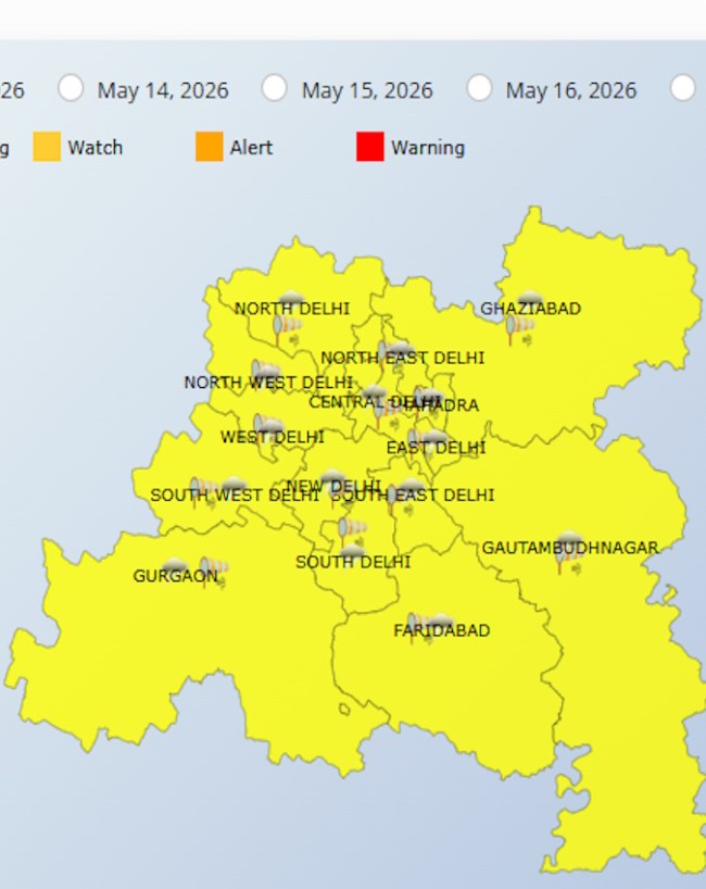 Delhi NCR में येलो अलर्ट जारी