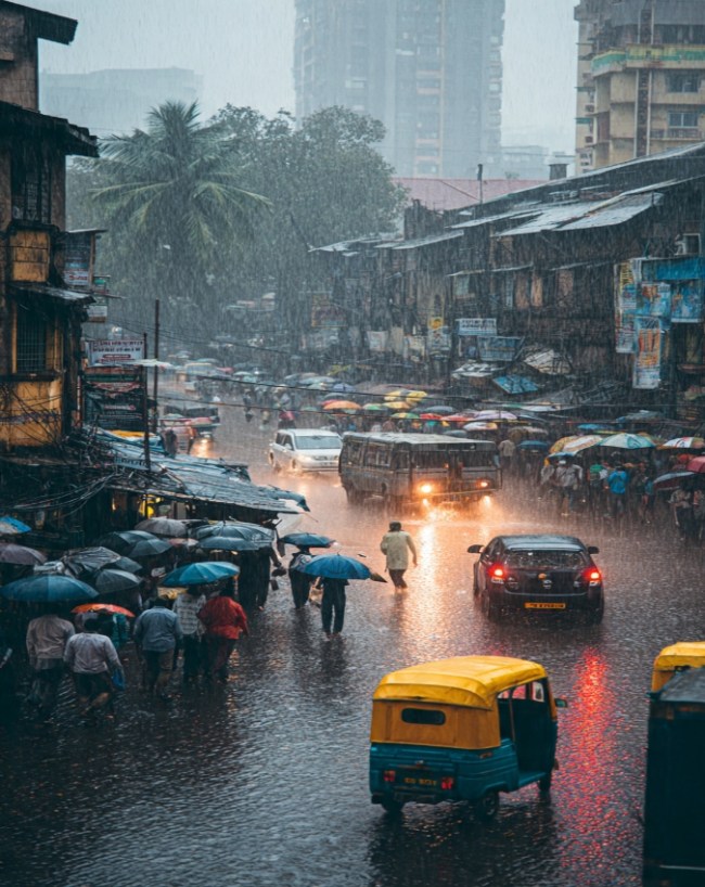 मध्य और पश्चिम भारत में कहां-कहां बारिश
