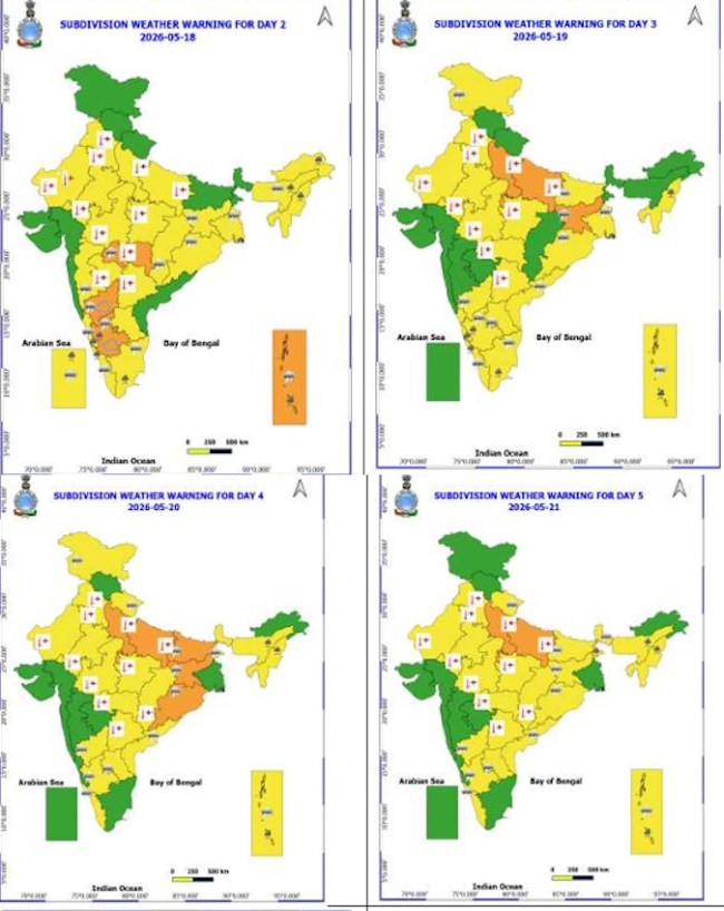 पूर्वोत्तर भारत में भारी बारिश की चेतावनी