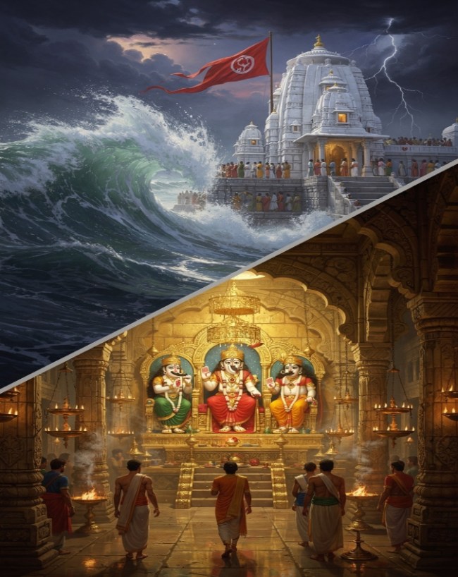 मंदिर के बाहर सुनाई देती है लहरों की आवाज लेकिन मंदिर के अंदर नहीं