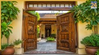 double-leaf doors installed in older homes