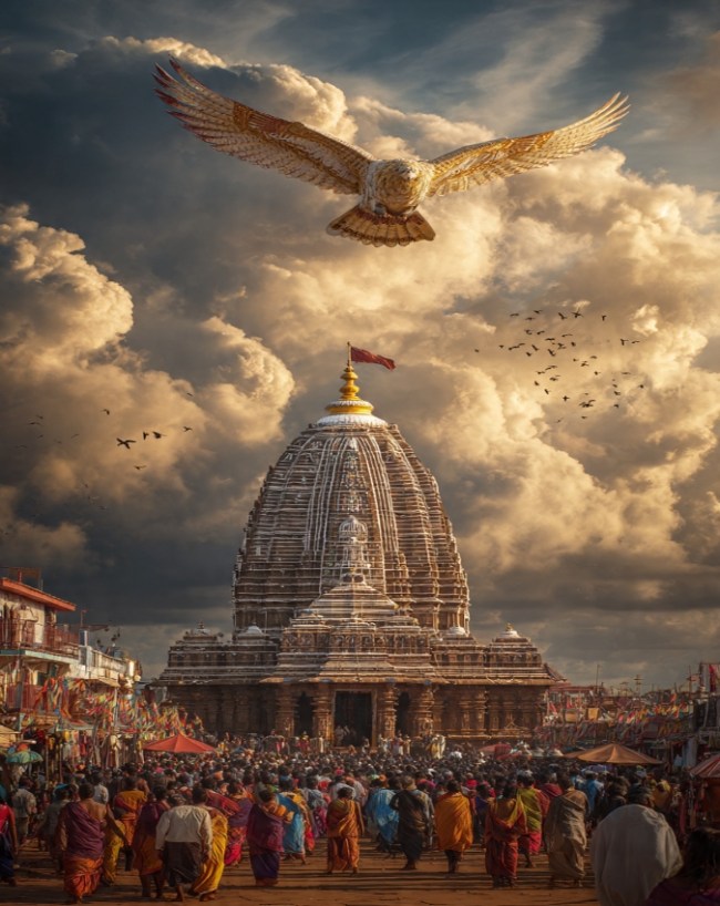 मंदिर के ऊपर नहीं उड़ते पक्षी