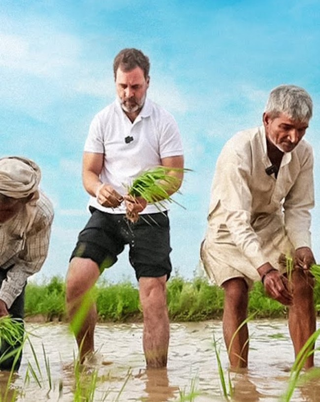 किसानों के साथ खेतों में