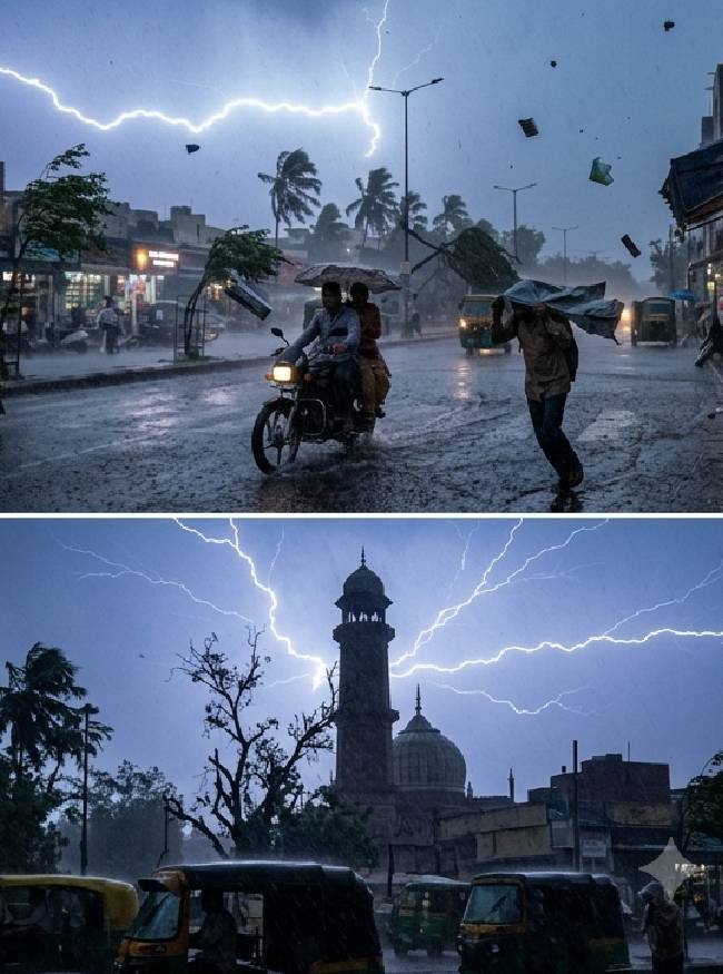 दिल्ली में आज आसमान में बादल छाए