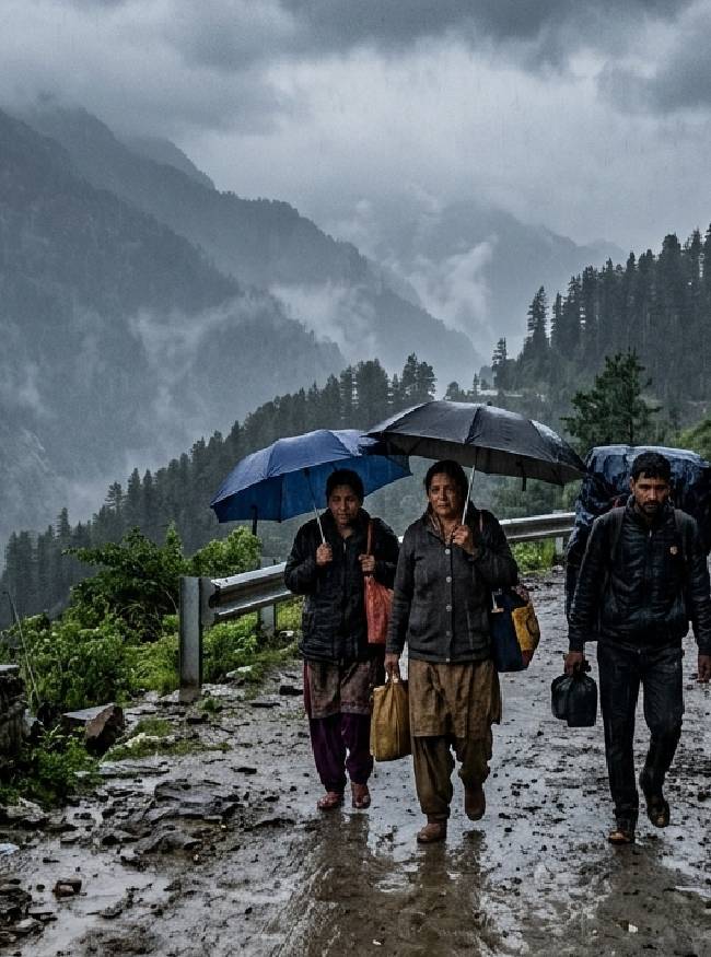 पहाड़ी राज्यों में 22 जुलाई तक बारिश की चेतावनी