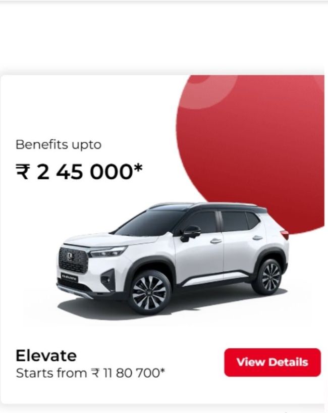 Honda Elevate पर सबसे बड़ी 2.45 लाख रुपये की बचत